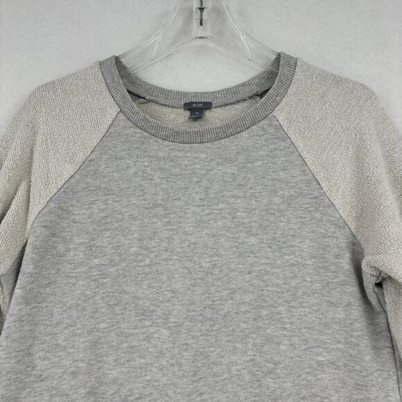 Aerie Crew Neck Sweatshirt Raglan Sleeve Mixed Media Gray Women's Size M - Picture 2 of 13